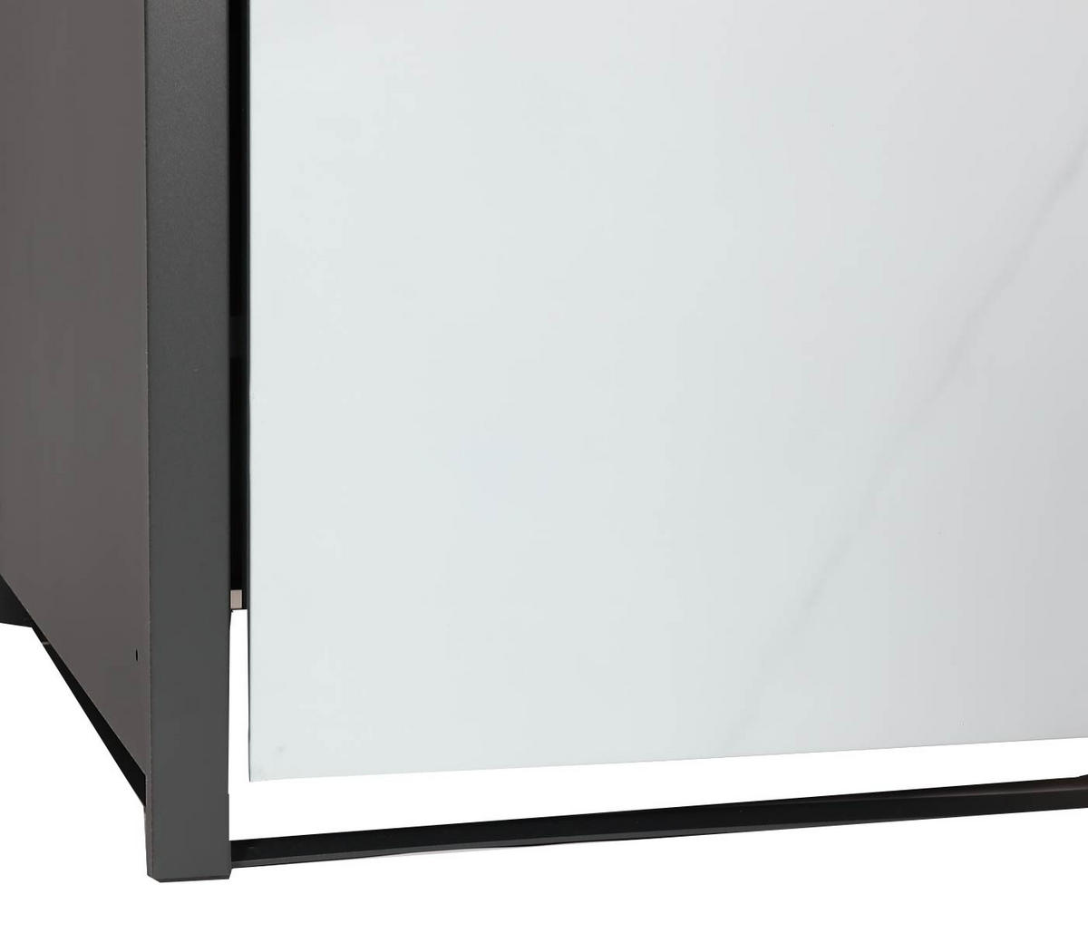 MÜLLTONNENBOX 1er 117x68x80cm Anthrazit Marmor-Optik hell - Creme, Metall (68/117/80cm) - PROREGAL