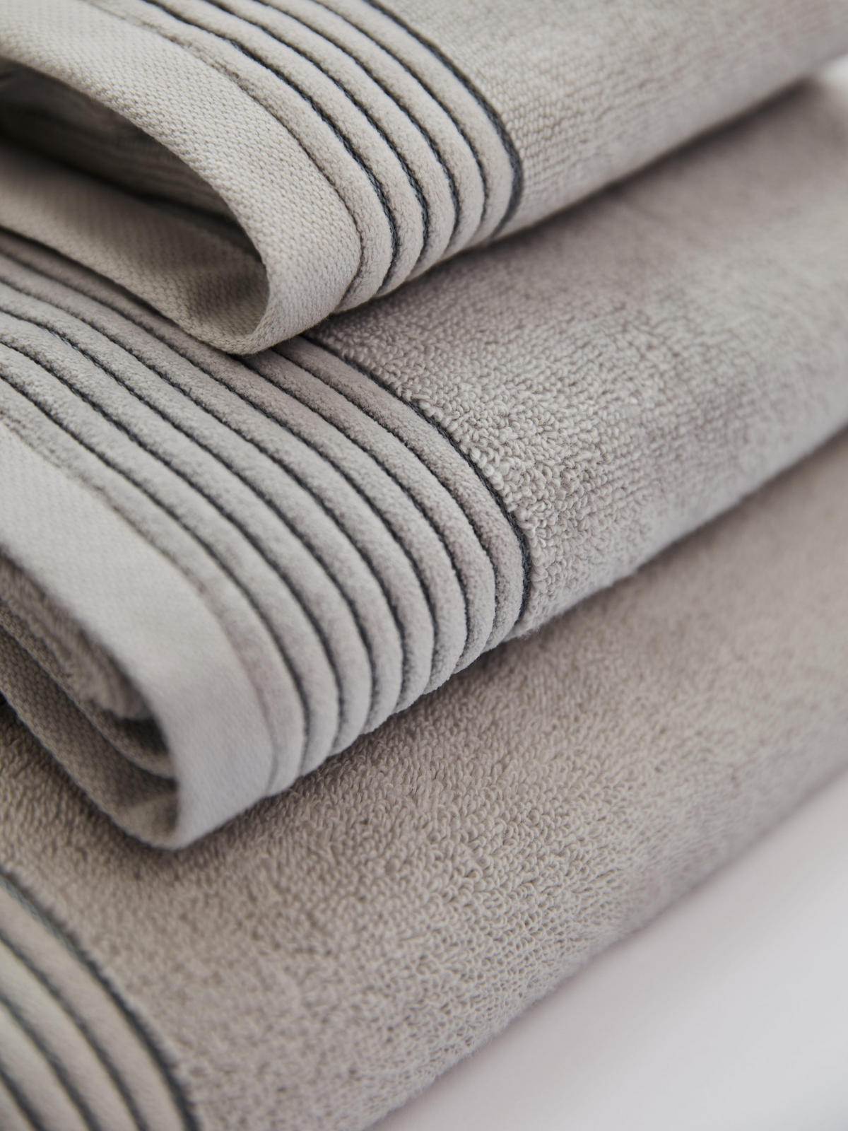 HANDTUCH Silver Mist 2er Set, 50x100cm, Baumwolle, Hellgrau - Hellgrau, Textil (50/100cm) - SOWL