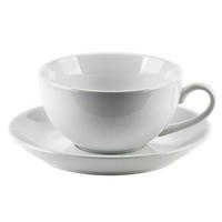 TASSE mit Untertasse Basic Weiß 15/12/7 cm Keramik - Weiß, Keramik (0.2L) - Mondex