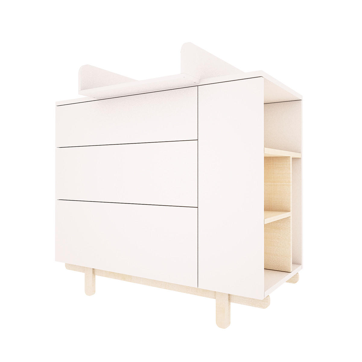 NASTAVAK ZA PREVIJANJE Romy Bijeli - bijela, drvni materijal (54/6/78cm) - Petits-meubles