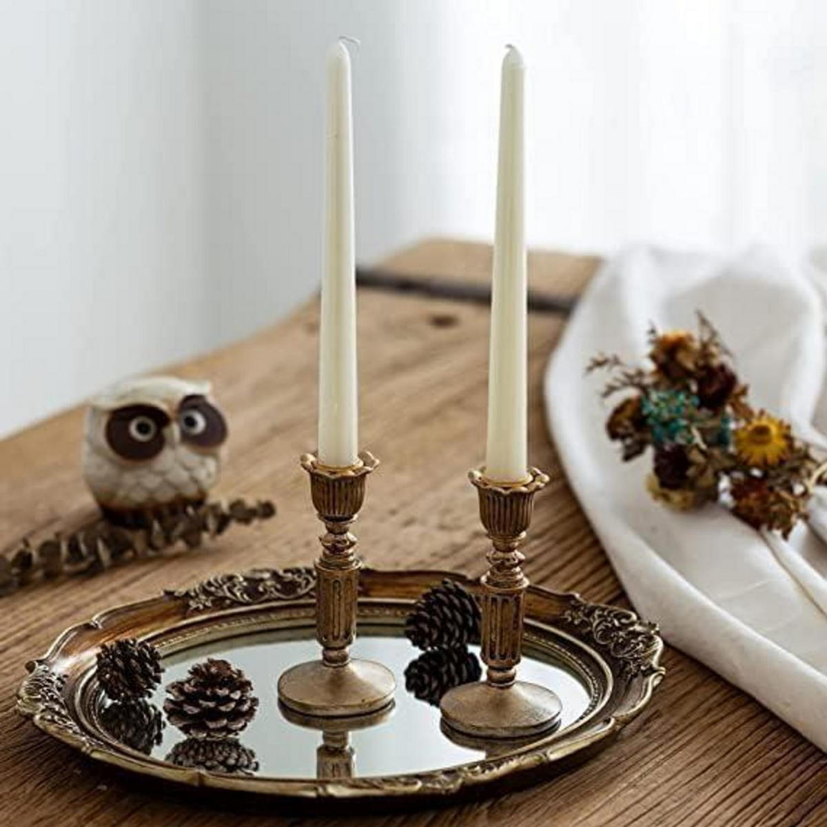 KERZENSTÄNDER 2er Set Gold 14 cm - Goldfarben, Kunststoff (10/10/10cm)