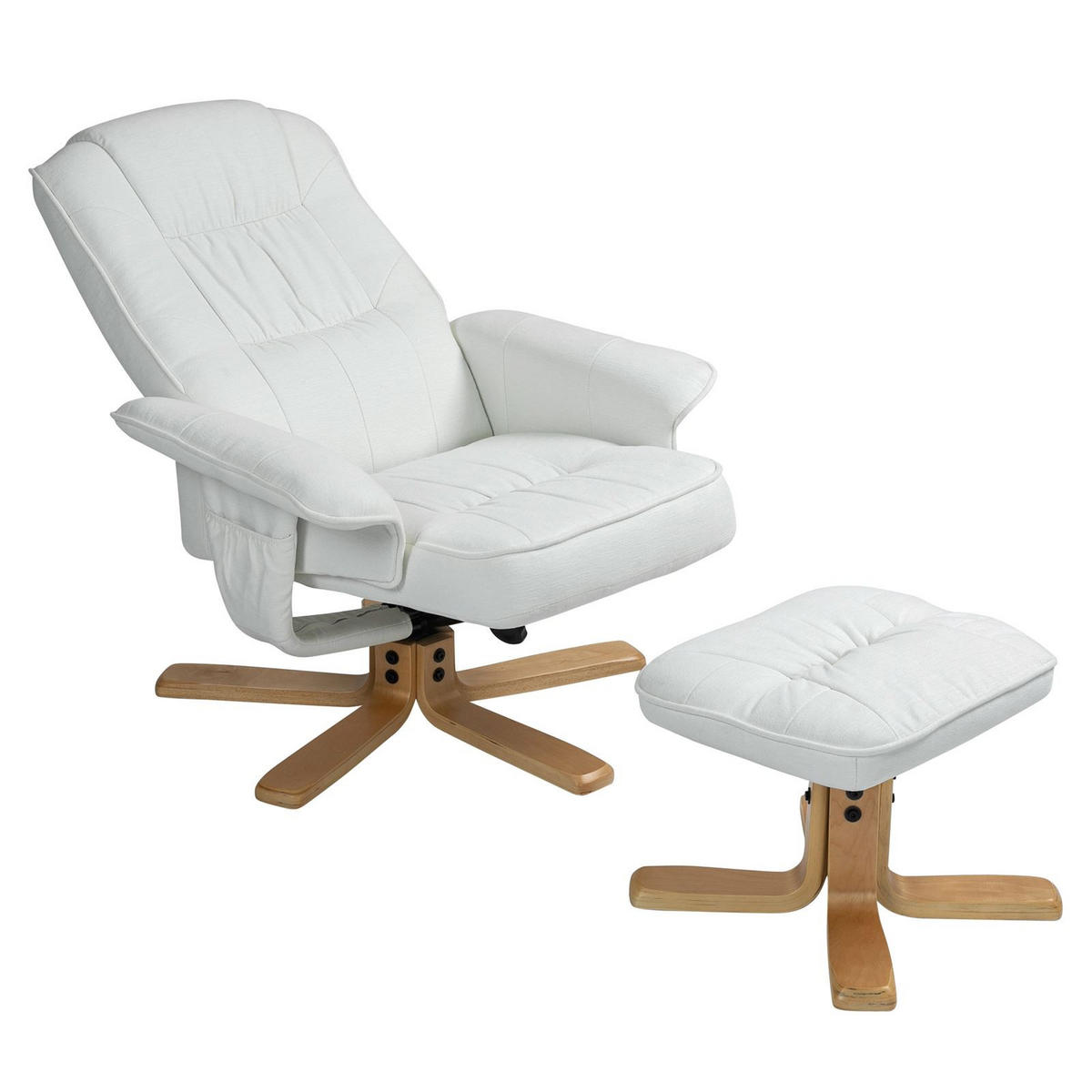 RELAXSESSELSET CHARLY - Weiß, Textil (76/87/61cm) - IDIMEX