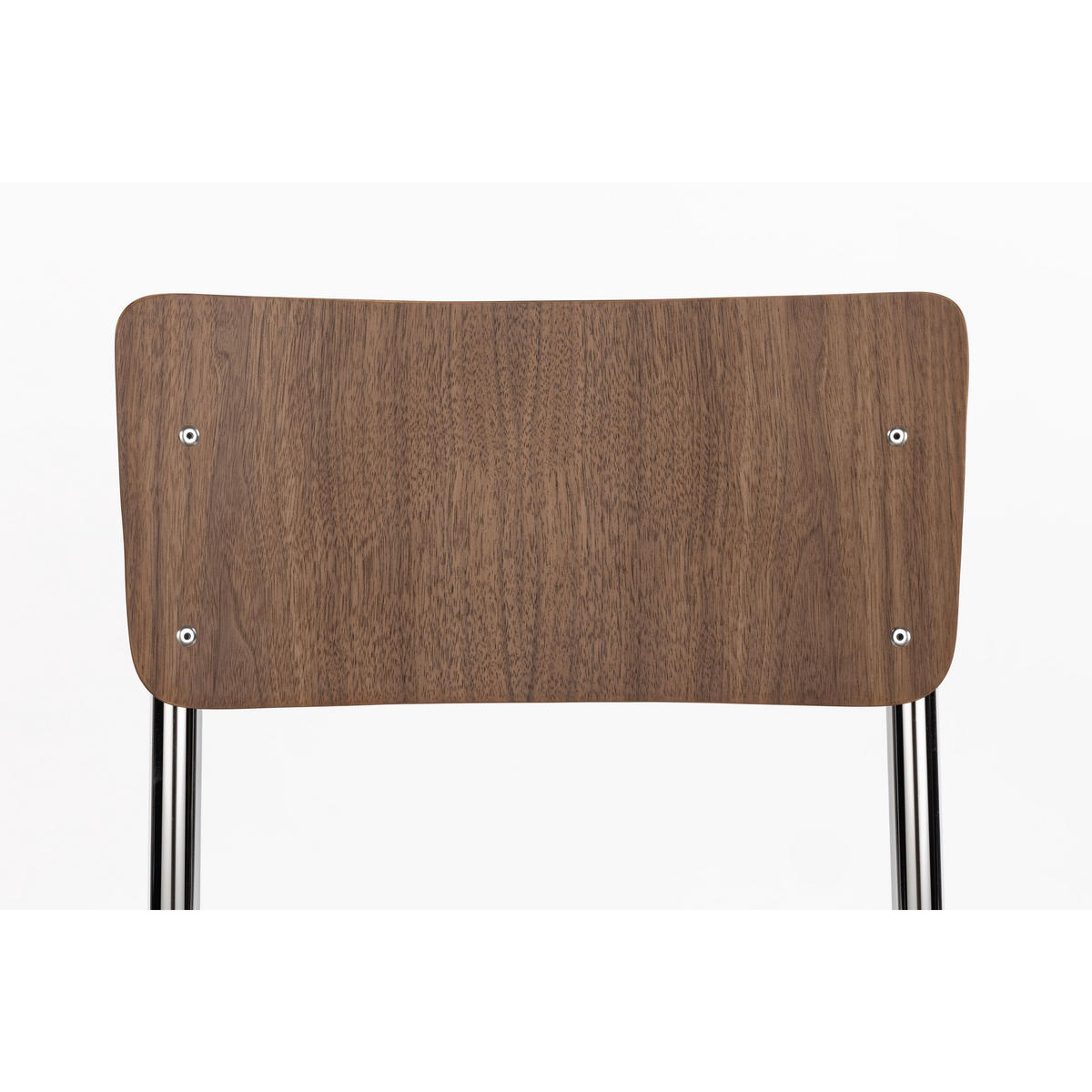 ESSZIMMERSTÜHLE Back to School Walnussfarben/Chroom - 4 er Set - Braun, Holz (43/83/47cm) - Zuiver