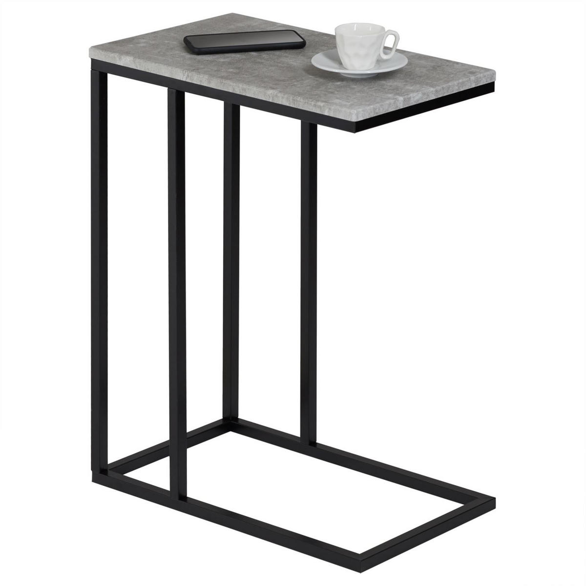 BEISTELLTISCH DEBORA - Schwarz/Grau, Holzwerkstoff (26/46/61cm) - IDIMEX