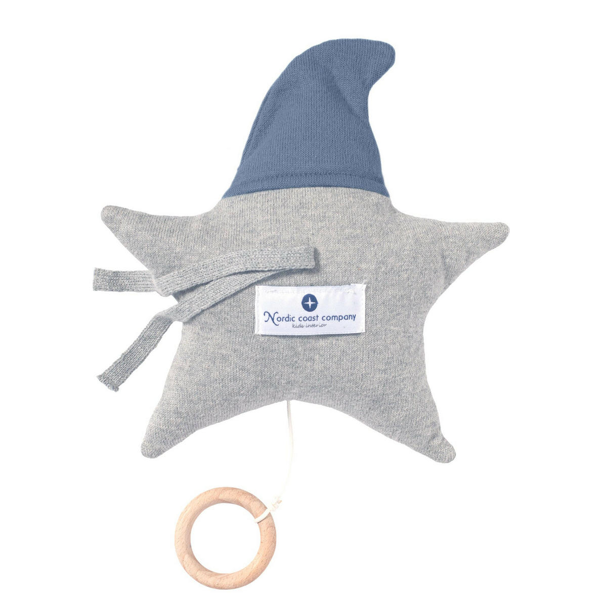 SPIELUHR Baby - Set mit Spieluhr + Rassel Blau - Blau, Textil (15/4/22cm) - nordic coast company