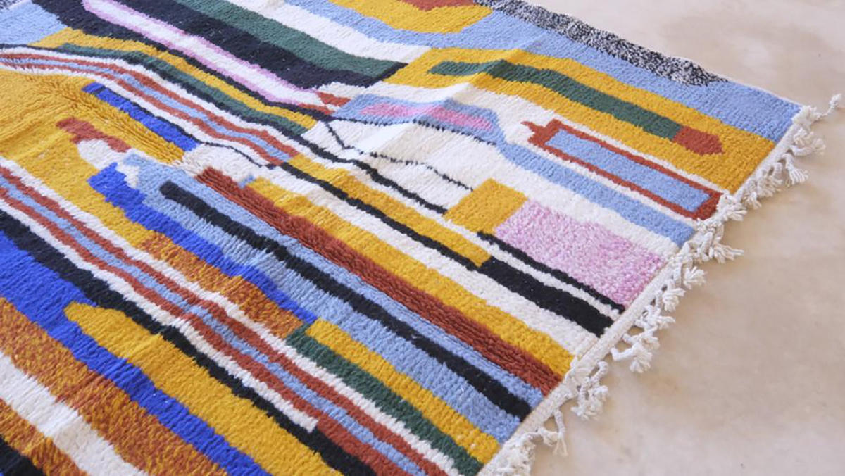 BERBERTEPPICH aus Marokko abstrakt farbig mehrfarbig - Multicolor, Naturmaterialien (219/282cm) - AFK Living