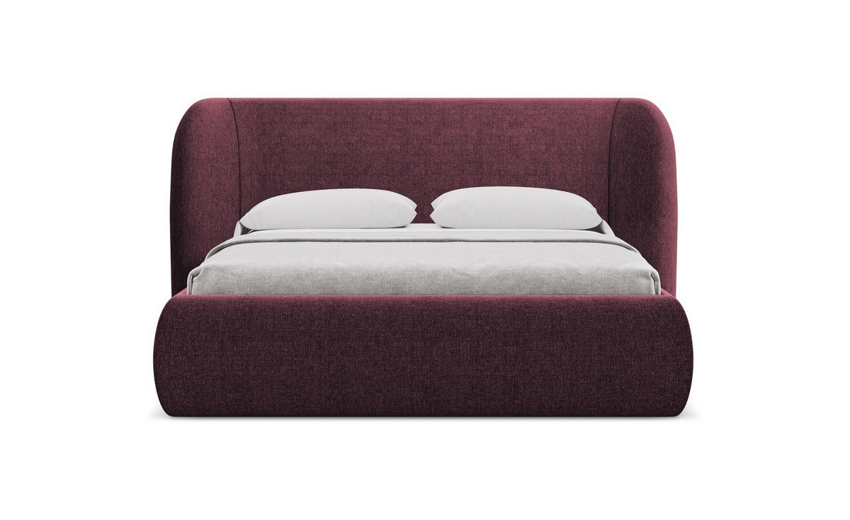 POLSTERBETT mit Bettkasten und Lattenrost 190x215 Rot - Rot/Weinrot, Kunststoff/Textil (140/200cm) - Makamii