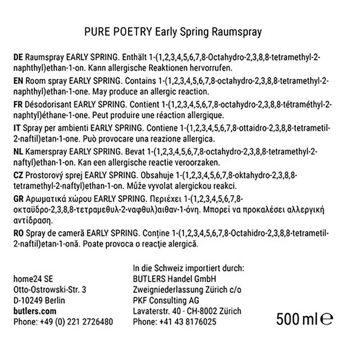 RAUMSPRAY Pure Poetry Early Spring - Salbeigrün, Glas/Kunststoff (7/21/7cm) - Butlers