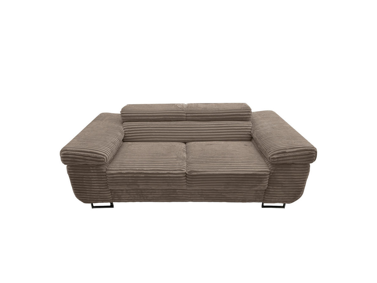 GUSTAW Sitzgarnitur 3+2+1, Schlafsofa 3-Sitzer, Cordbezug Cappuccino - Cappuccino, Textil (225/92/101cm) - KS Home Concept