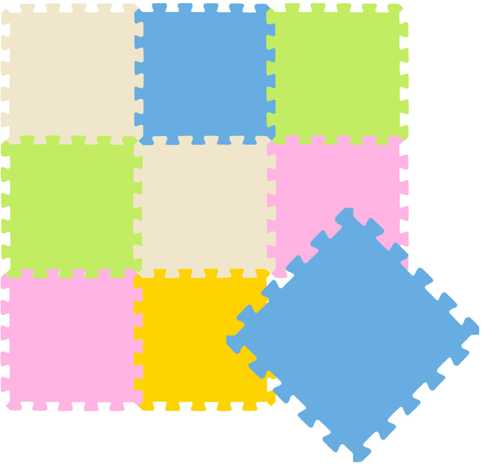 SPIELMATTE ab Null - 90 cm Baby Puzzlematte Bunt - Multicolor, Kunststoff (30/30cm) - Littletom