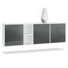 SIDEBOARD Cuba Türen in Grau Hochglanz - Grau, Holzwerkstoff (182/53/35cm) - Vladon