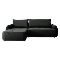 COLTAR Bueno II, Stanga - gri închis/negru, material textil/lemn (280/185cm) - MIRJAN24