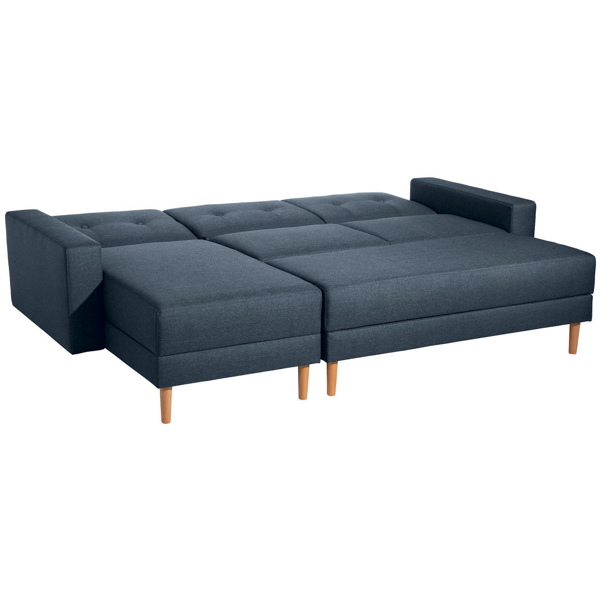 FUNKTIONSSOFA mit Hocker Kattie Flachgewebe blau - Blau, Kunststoff (144/230cm) - 58aufmkessel