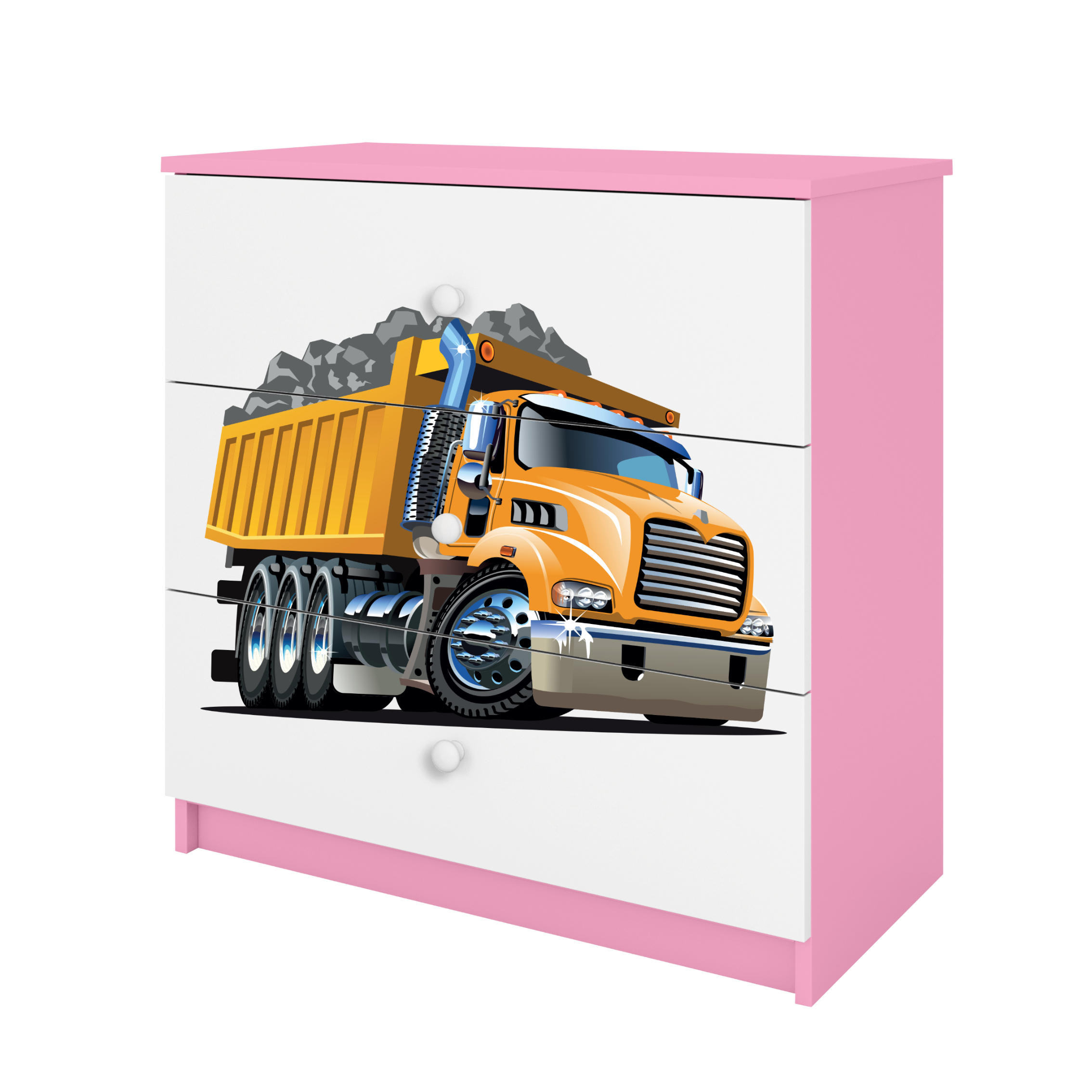 KOMMODE Babydreams Lastwagen 81/81/41 - Rosa, Holzwerkstoff (81/81/41cm) - RAUMHIRSCH FURNITURE