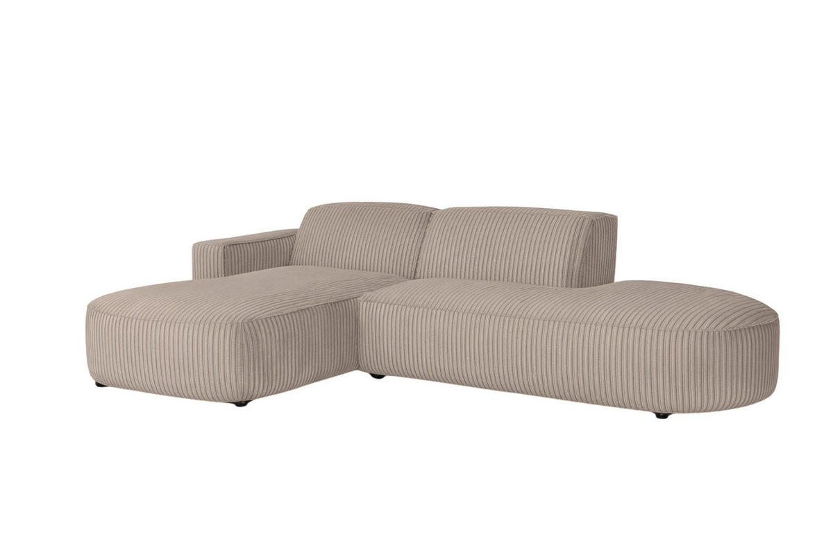 ECKSOFA Cursal Atelier, Stoff Poso, Dunkelbeige, Links - Beige, Holz (269/166cm) - Kaiser Möbel