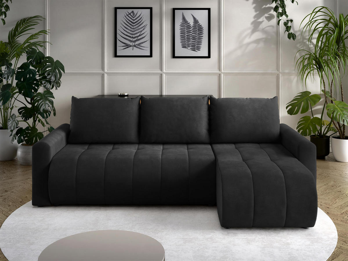 ECKSOFA Sprint - Schwarz, Holz/Kunststoff (230/149cm) - MIRJAN24
