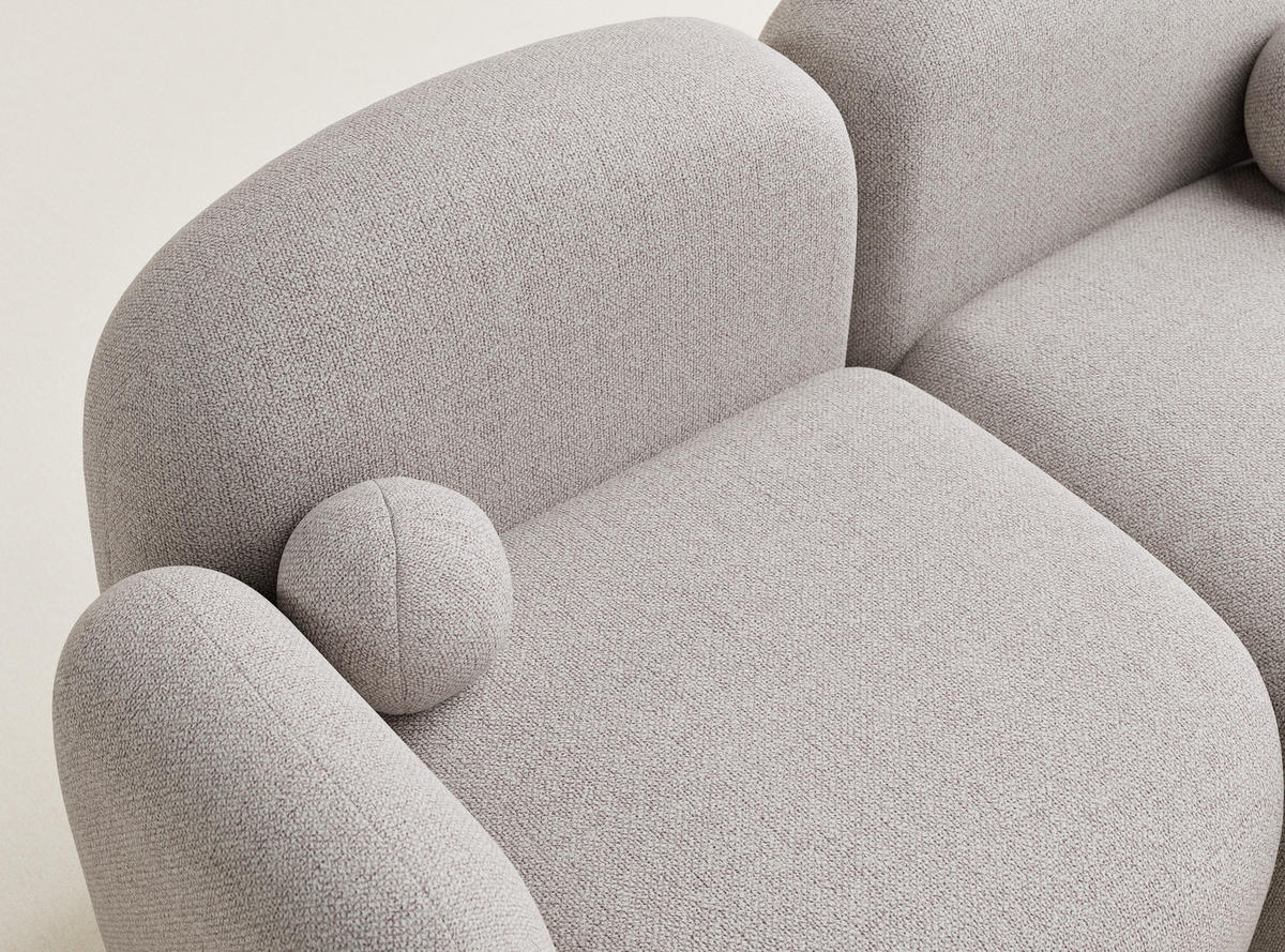ECKSOFA Bahama Beige Webstoff - Beige/Schwarz, Holz/Holzwerkstoff (190/146cm) - Maison de Reve