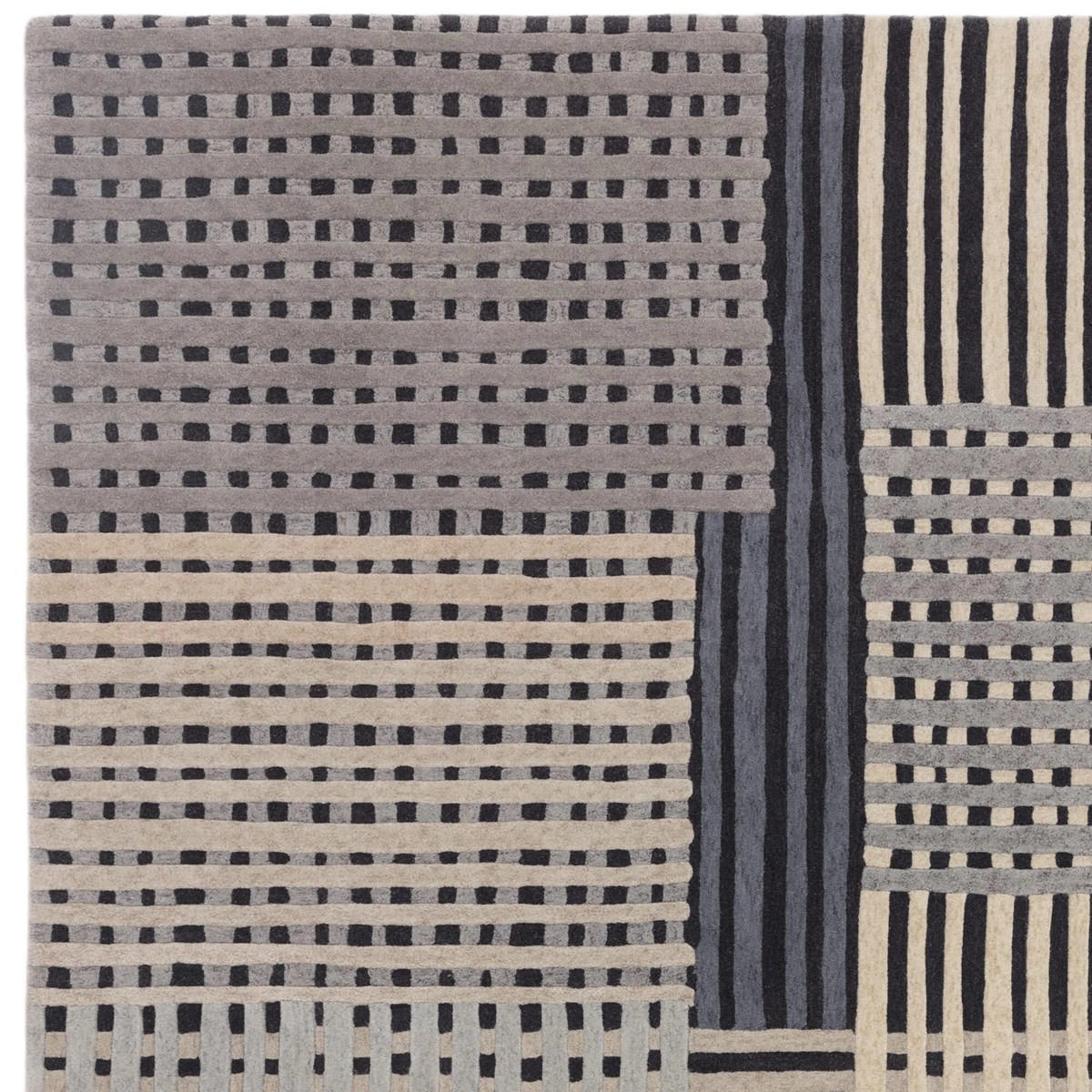 TEPPICH Moderner aus Wolle für Wohn- und Schlafzimmer FACET Grau 160 x 230 cm - Grau, Naturmaterialien (160/230cm) - Novatrend