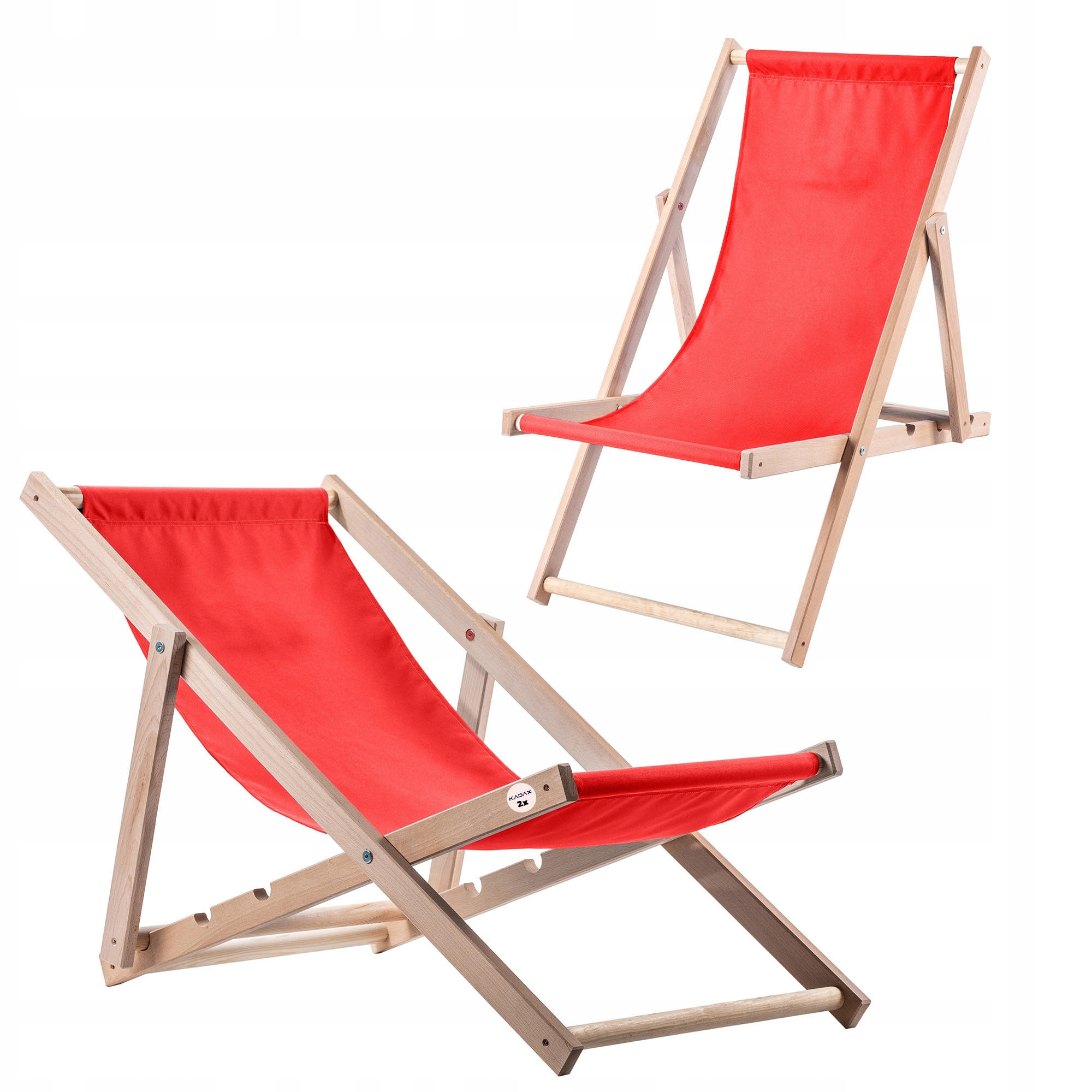 Kadax Holzliegestuhl Rot 53x80 cm