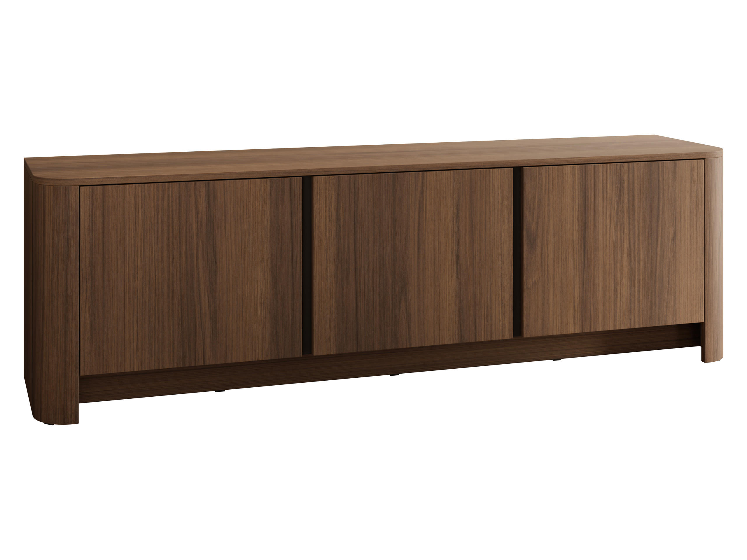TV-LOWBOARD Bari 168 - Nussbaumfarben/Schwarz, Holzwerkstoff/Kunststoff (168/52/39cm) - MIRJAN24