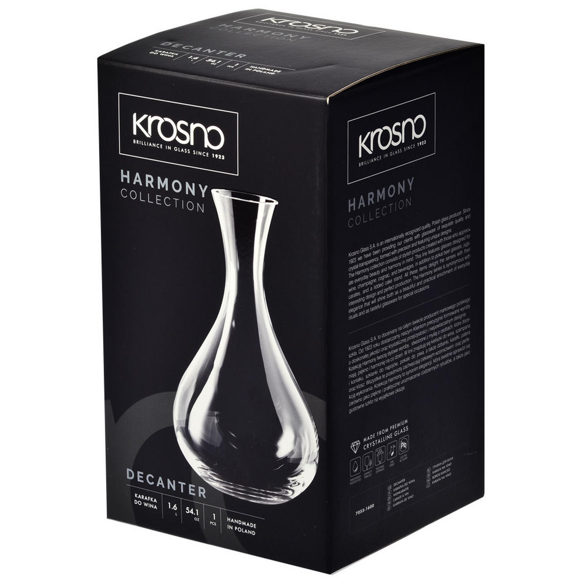 WEINDEKANTER HARMONY, 1600 ML, Handgefertigt - Transparent, Glas (1.6L) - Krosno Glass