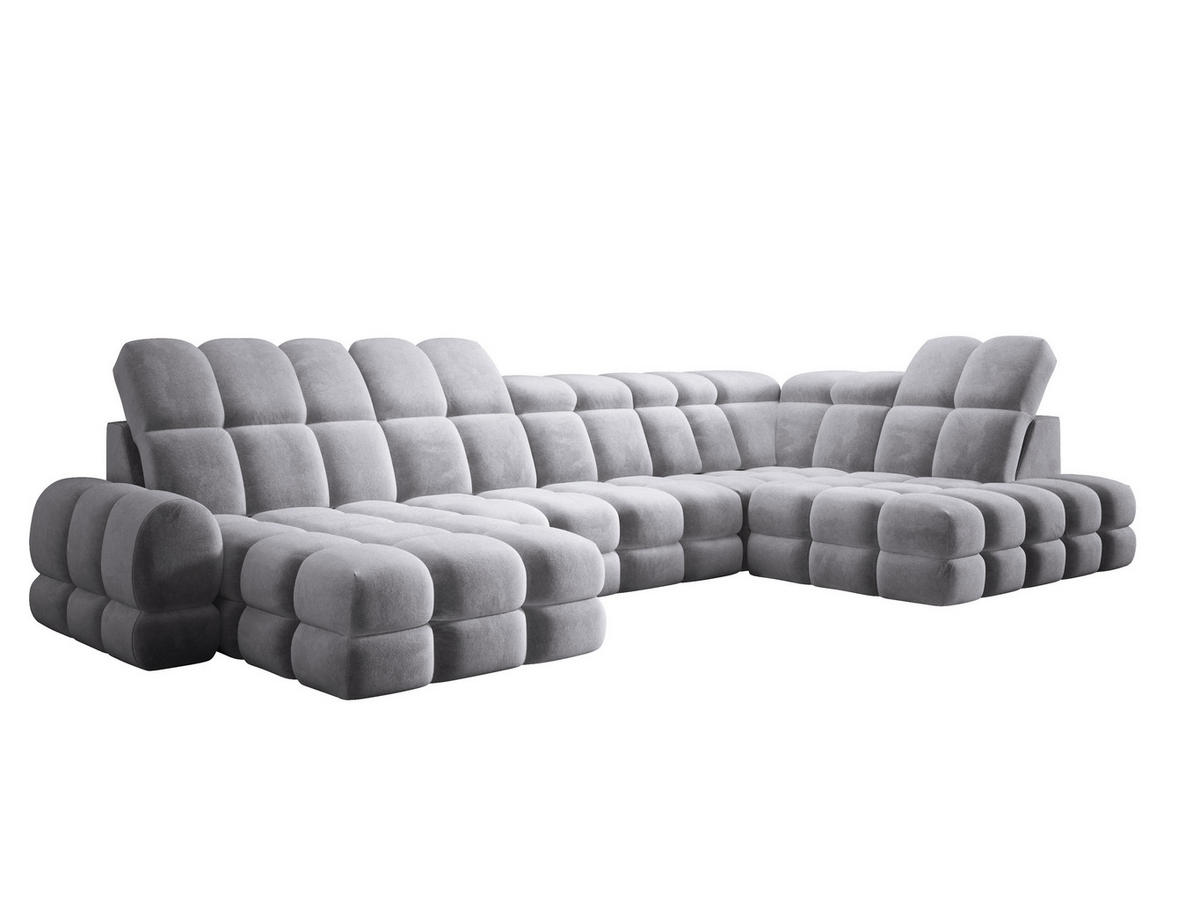 ECKSOFA TOLLO Salvador-stoff U-form 400x217x105 cm grau - Grau, Holz/Textil (217/400cm) - DomoHome