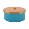 AUFBEWAHRUNGSBOX Double Funky 16/16/6 cm - Blau, Metall (16/6cm) - Present Time