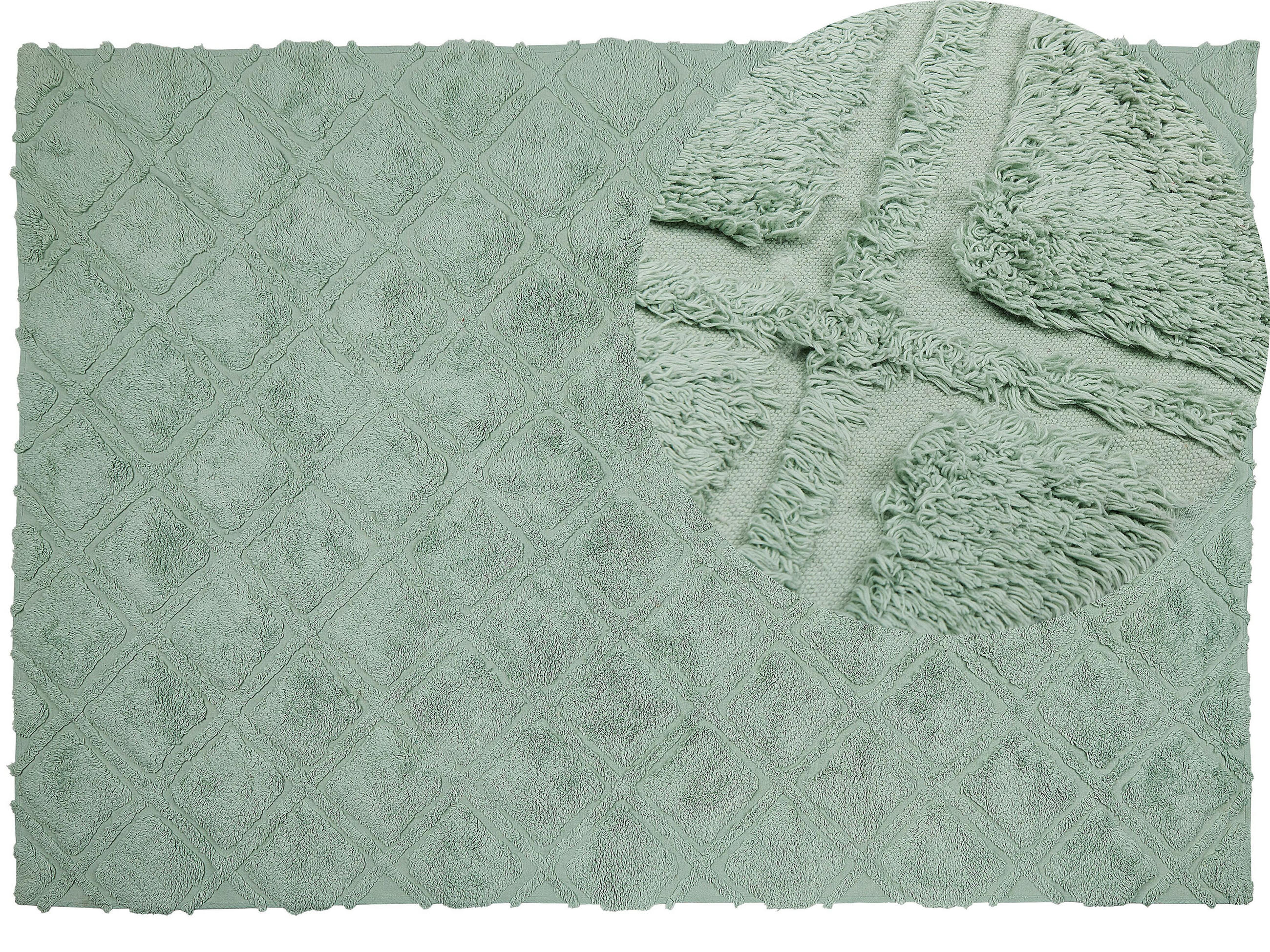 KURZFLOR-TEPPICH Hatay 230/160 cm - Grün, Textil (160/230cm) - Beliani