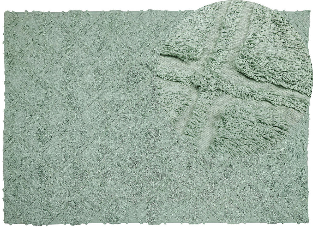 KURZFLOR-TEPPICH Hatay 230/160 cm - Grün, Textil (160/230cm) - Beliani