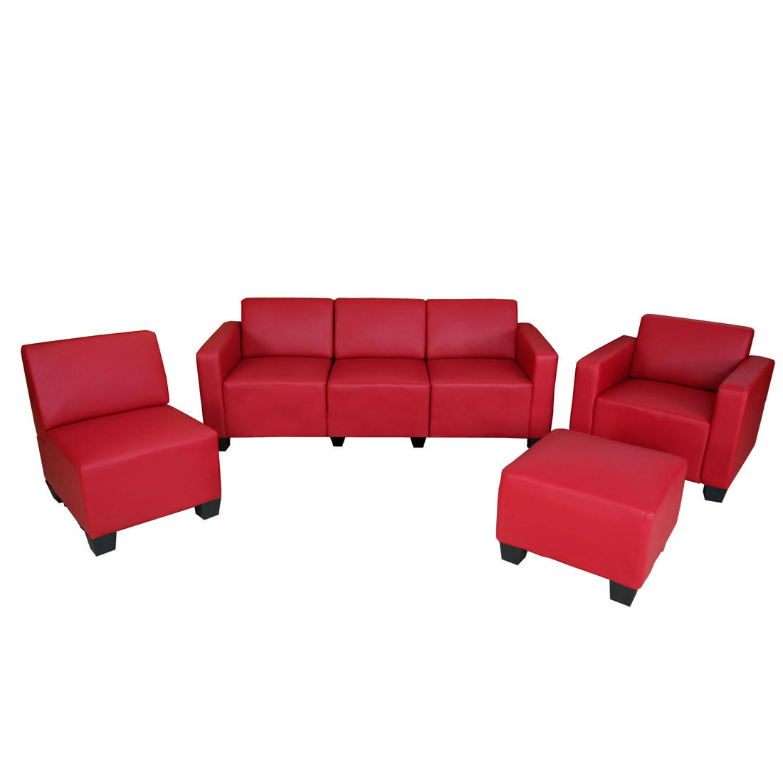 COUCH-GARNITUR Rot - Rot, Textil (193/76/72cm) - MCW