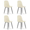 ESSZIMMERSTUHL 4-er Set COMO beiger Sitz - Beige, Textil (44.5/87.5/50.5cm) - Valora