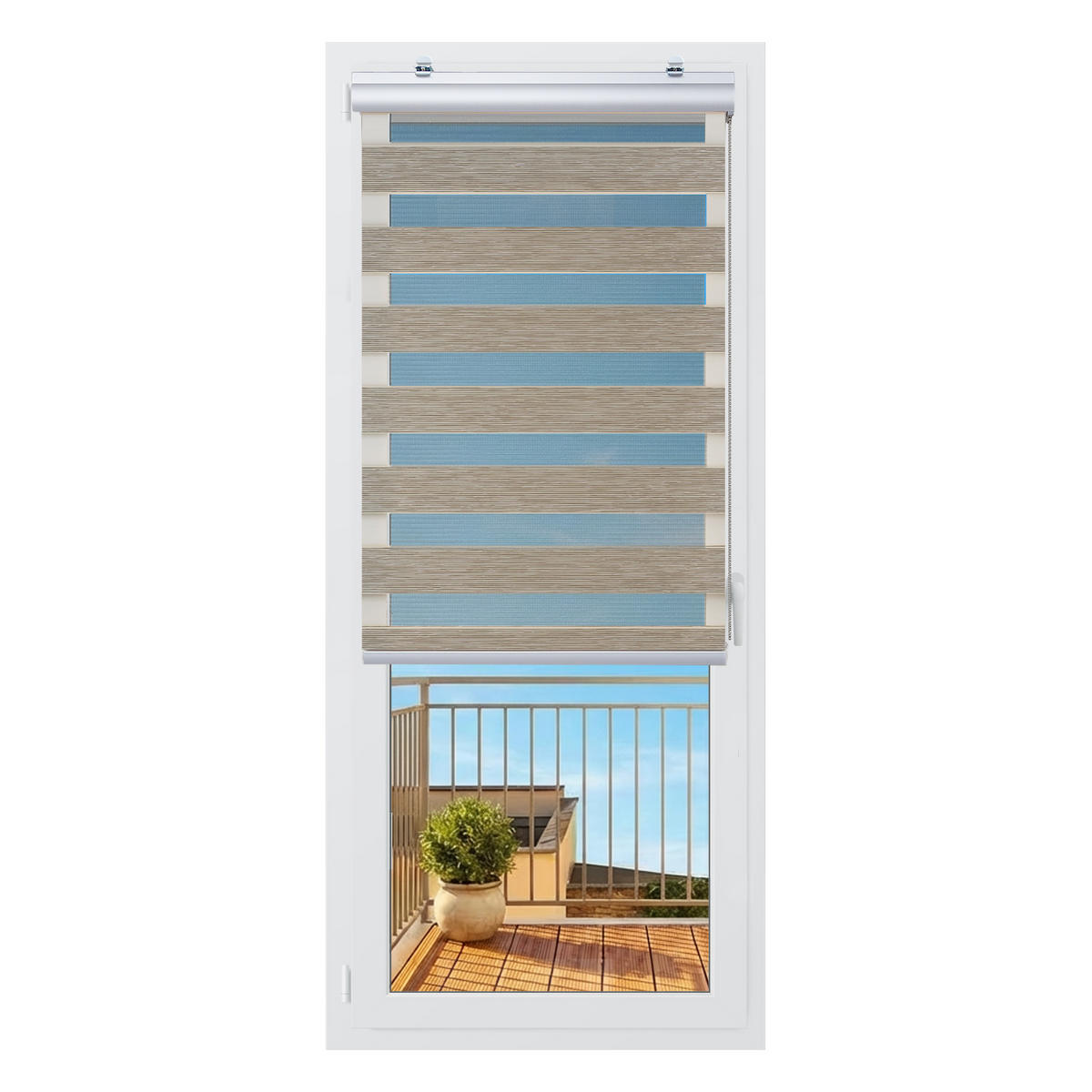 TAG-UND-NACHT-ROLLO Plus Easyfix Texture Beige 80x250 - Beige, Kunststoff (80/250/1cm) - STORESDECO