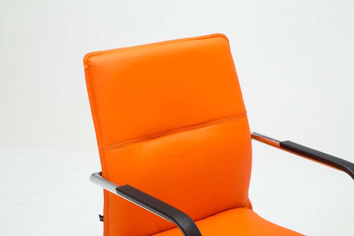 BESUCHERSTUHL 2er-Set SEATTLE 92x56x60 cm Orange Kunstleder - Orange, Leder/Metall (56/92/60cm) - DELUKE