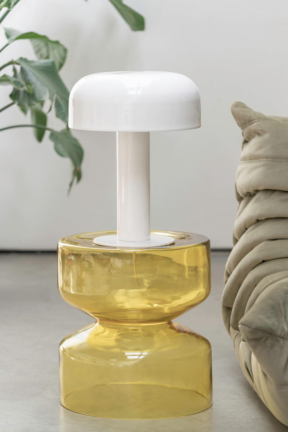 BEISTELLTISCH Doble Gelb 35/35/41 cm - Gelb, Glas (35/35/41cm) - Leitmotiv