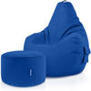 SITZSACK + Hocker "Cozy+Stay" 2er Set - Blau, Textil (70/90/80cm) - Green Bean