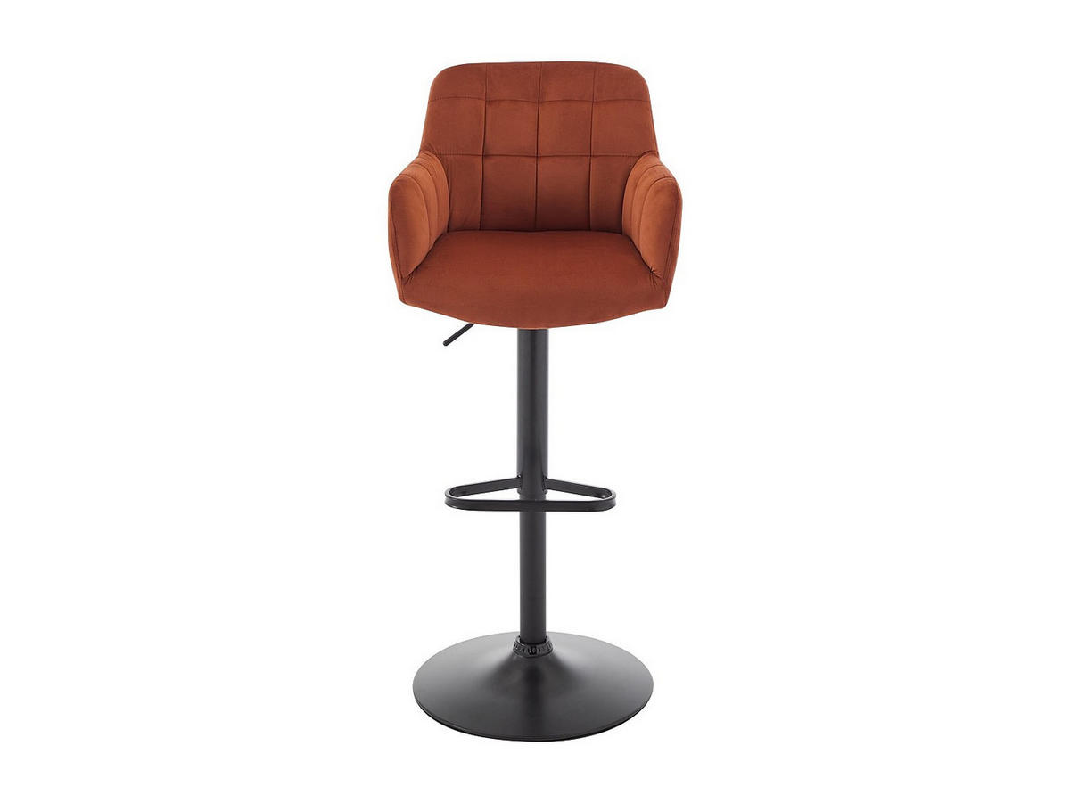 BARHOCKER 2er-Set - Samt & schwarzes Metall - Höhenverstellbar - Terracotta - PEGA - Braun, Textil (50/113/49cm) - Vente-Unique