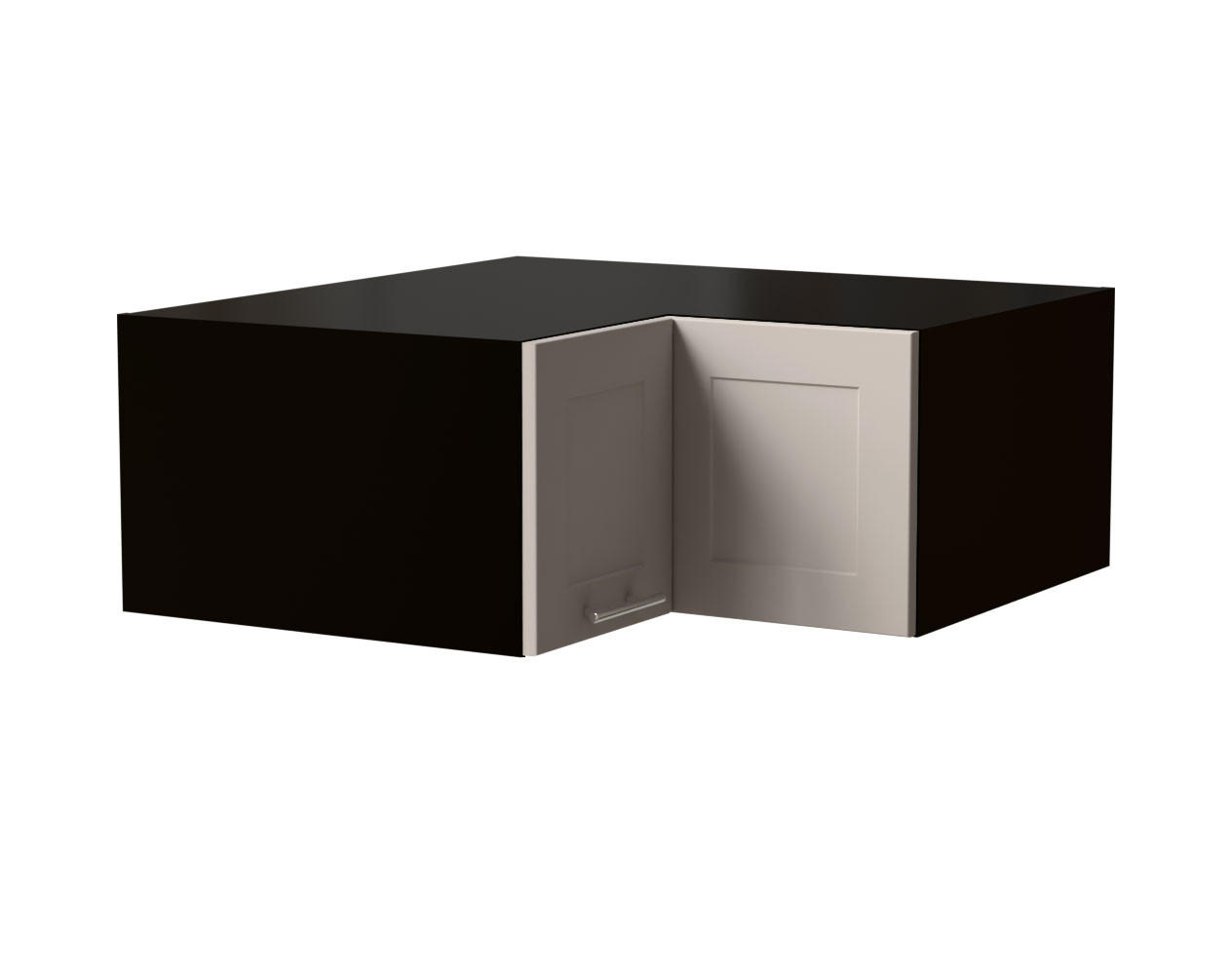 ECKAUFSATZSCHRANK Oslo W14/90/36 Schwarz / Kaschmir Matt 90 / 90 / 36cm - Kaschmir/Schwarz, Holz/Holzwerkstoff (90/36/90cm) - Feldmann-Wohnen