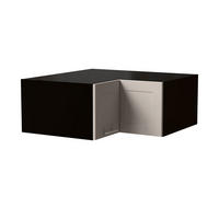 ECKAUFSATZSCHRANK Oslo W14/90/36 Schwarz / Kaschmir Matt 90 / 90 / 36cm - Kaschmir/Schwarz, Holz/Holzwerkstoff (90/36/90cm) - Feldmann-Wohnen