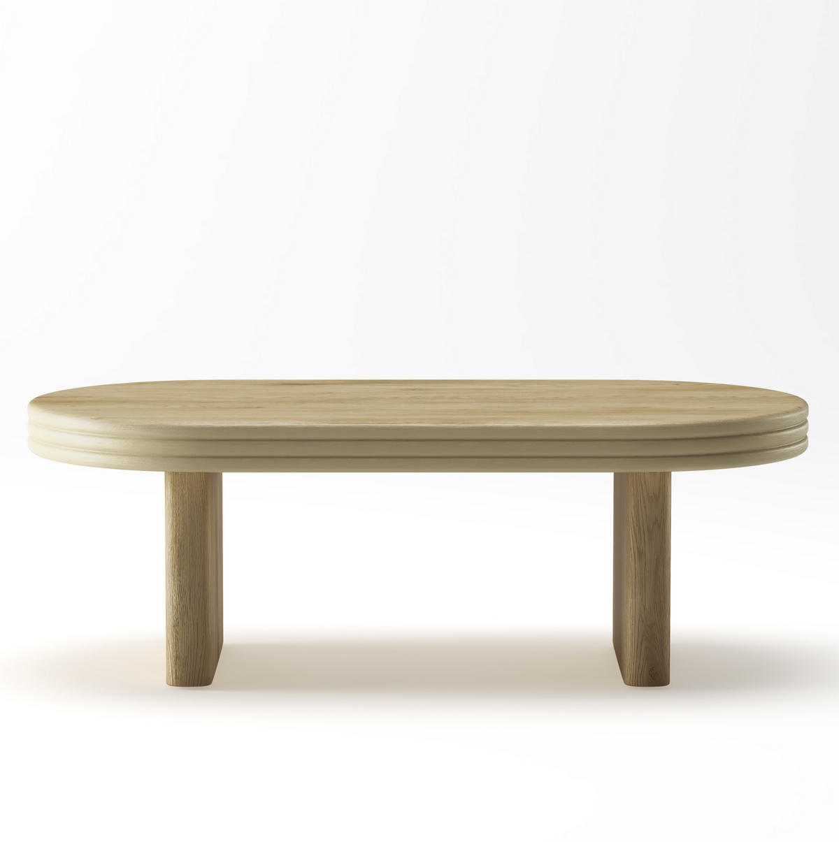 COUCHTISCH 120/60/41,5 cm mit ovaler Tischplatte und Holzoptik, Natur - Naturfarben, Holzwerkstoff (120/60/41.5cm) - Redom