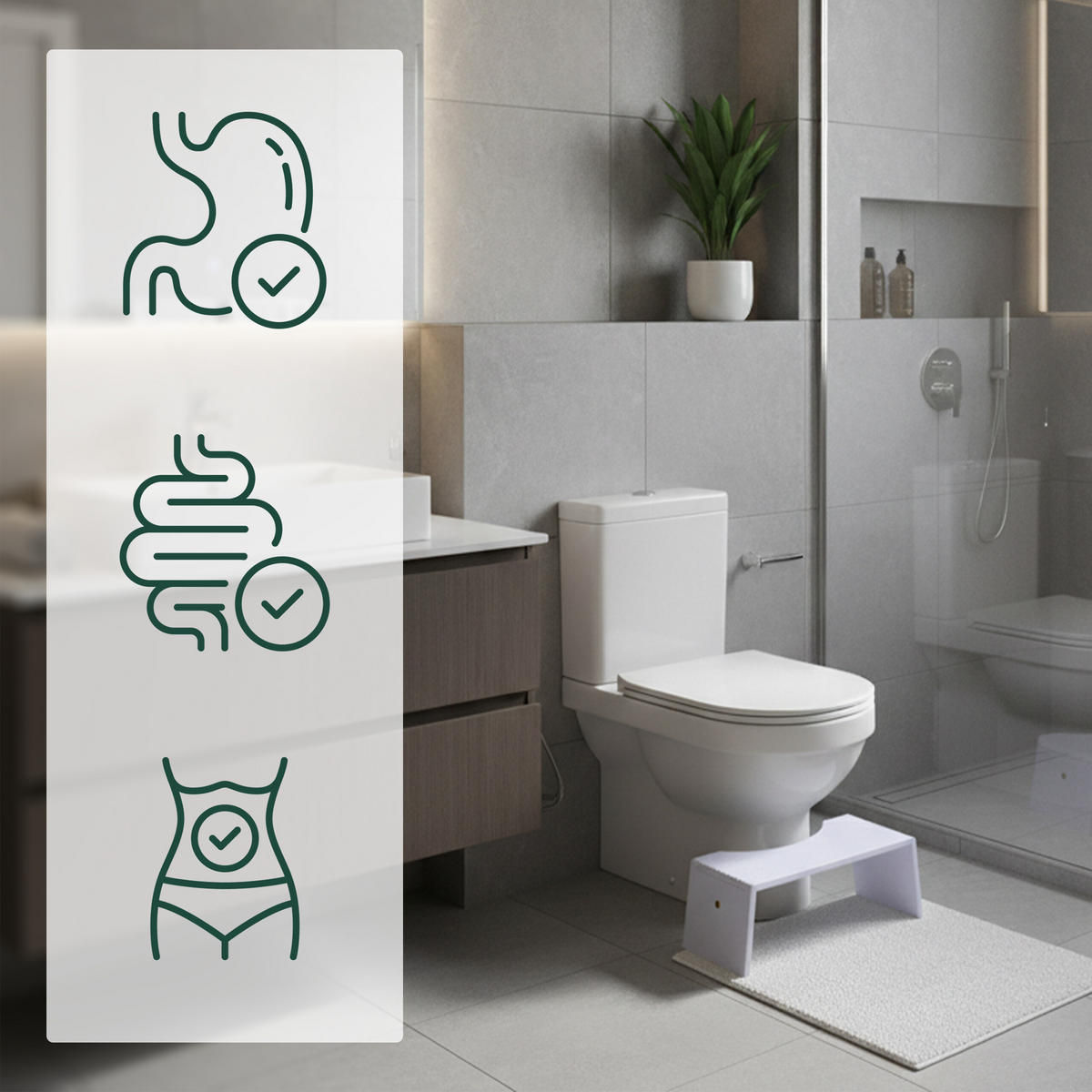 TOILETTENHOCKER - Weiß, Holz/Kunststoff (43.5/19/20cm) - Relaxdays