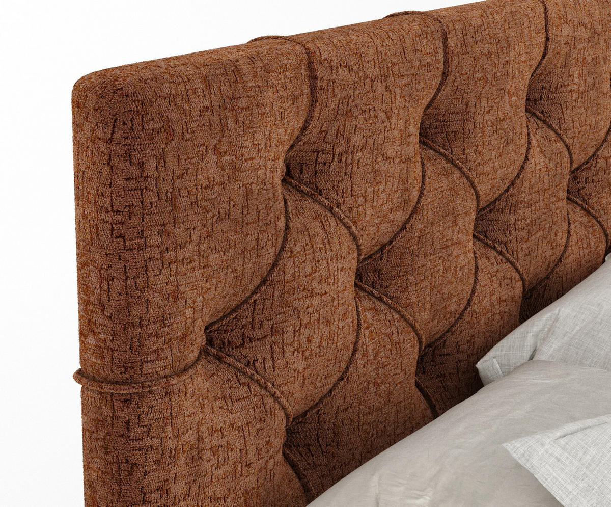 BOXSPRINGBETT Hugo Kupferfarbe 180/200 cm - Schwarz/Kupferfarben, Holz/Holzwerkstoff (180/200cm) - Maison de Reve
