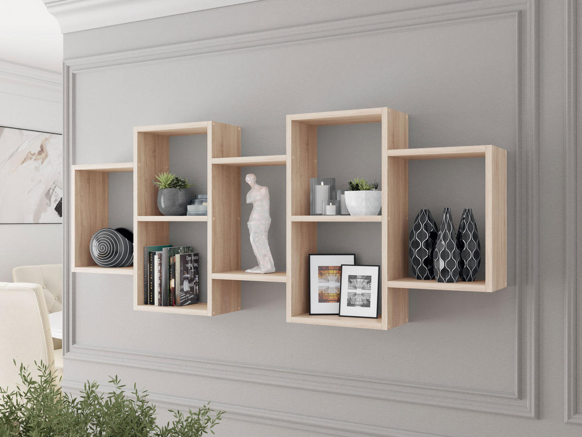 WANDREGAL Trio 001 - Sonoma Eiche, Holzwerkstoff (161/65/18cm) - MIRJAN24