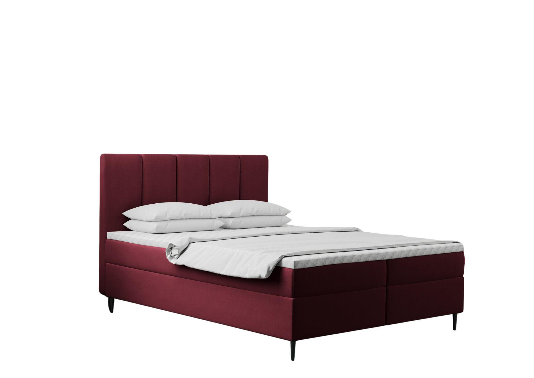 BOXBETT Mit Bettkasten Und Matratze POEL Rotwein 120x200 cm H3-Bonell - Mooreichefarben/Rot, Holz/Holzwerkstoff (120/200cm) - Kaiser Möbel