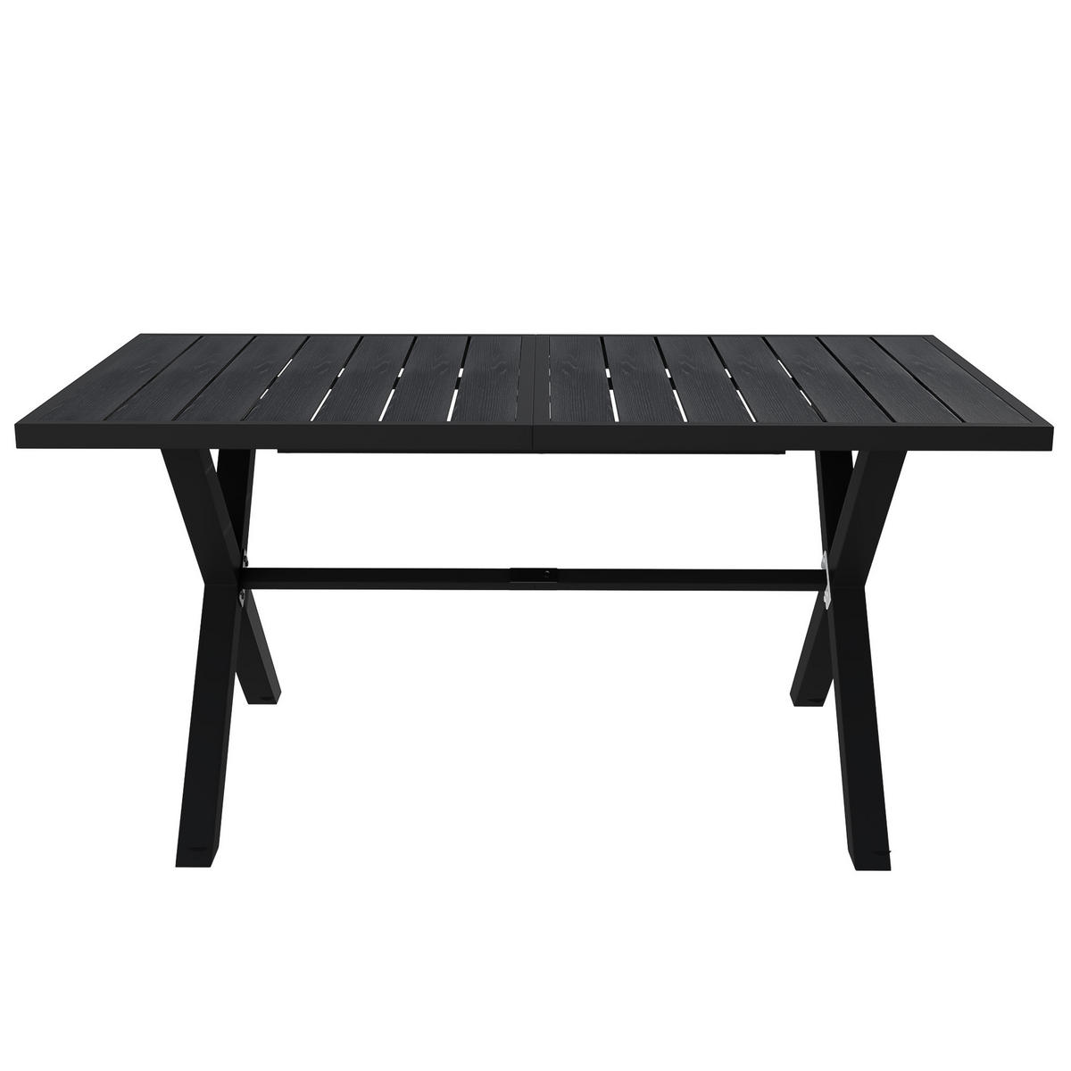 GARTENSETS aus Eisen & Polyester 148x80x75cm Schwarz & Natur - Naturfarben, Metall - Modfu