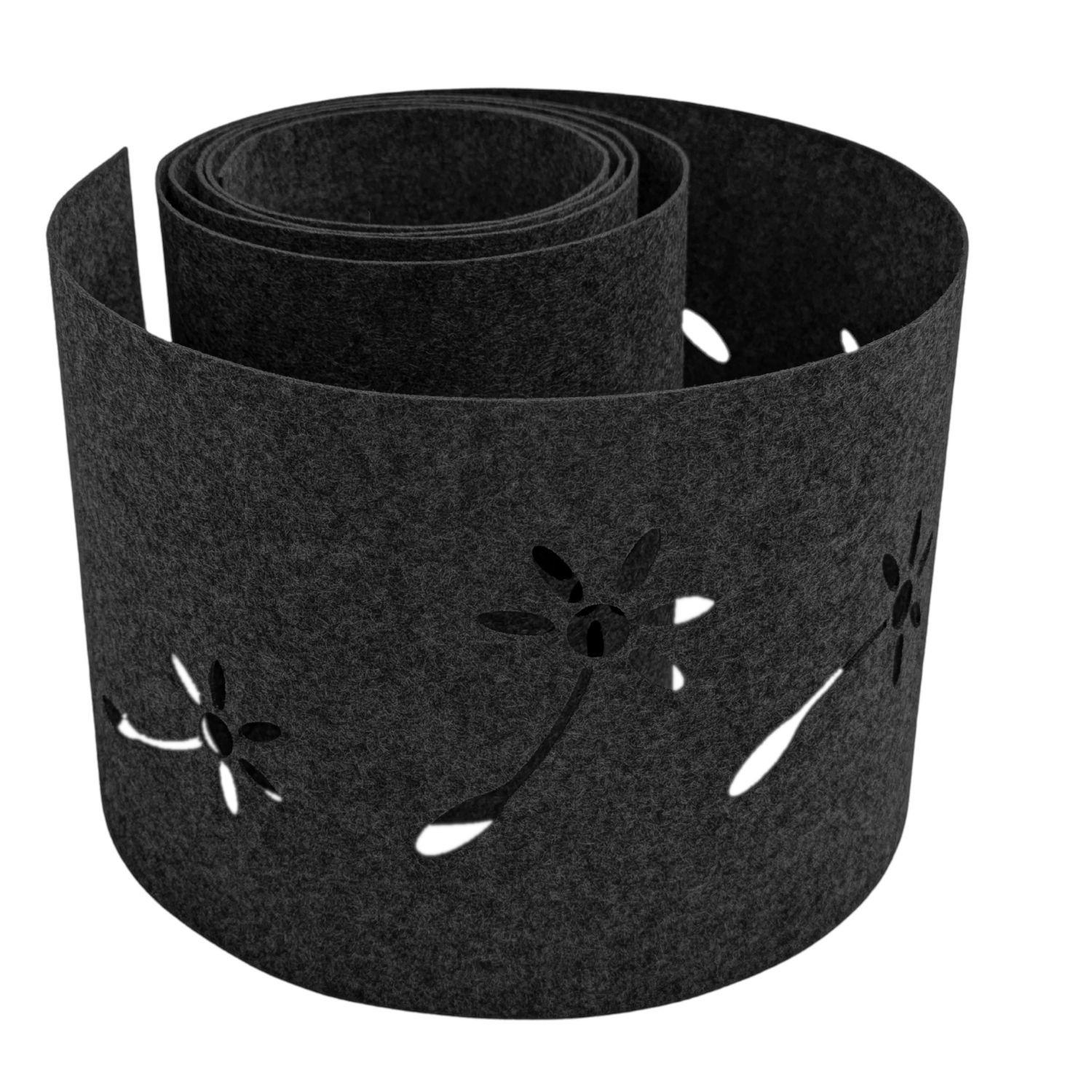 SICHTSCHUTZSTREIFEN Design Vlies Dekor Pusteblume Einzelstreifen Schwarzgrau 2,55m - Schwarz, Kunststoff (260/19cm) - ZAUN|ZU