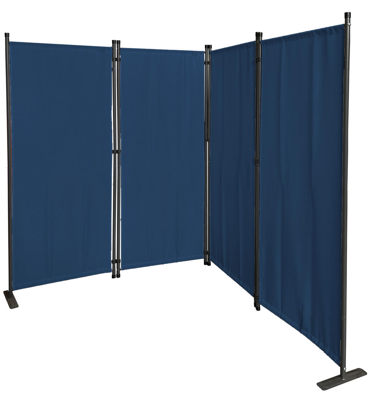 PARAVENT 4-tlg. 220x165 cm Blau - Blau, Metall (220/165cm) - QUICK STAR