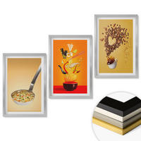 WANDBILDER 3er Set - 40x60 cm Silberner Rahmen - Küchenthemen - Silberfarben, Kunststoff (40/60cm) - ArtPrintCave