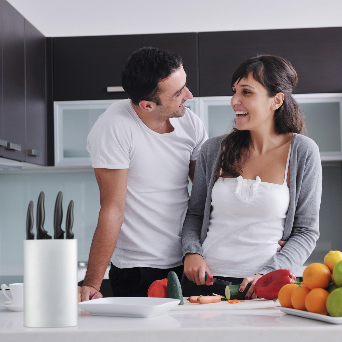 MESSERBLOCK oval - Silberfarben, Kunststoff (16.5/22/6.5cm) - Relaxdays