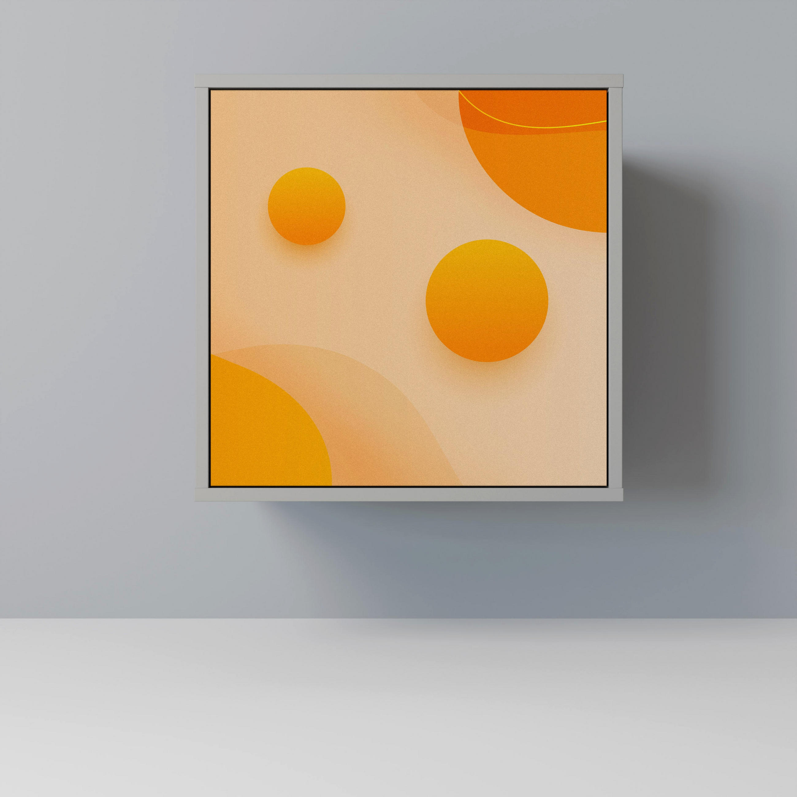 SIDEBOARD ORANGE ARRANGEMENT, Grau, 57,5x42x57,5 cm, Ohne Füße - Multicolor/Grau, Holzwerkstoff (57.5/57.5/42cm) - SpaceRebels