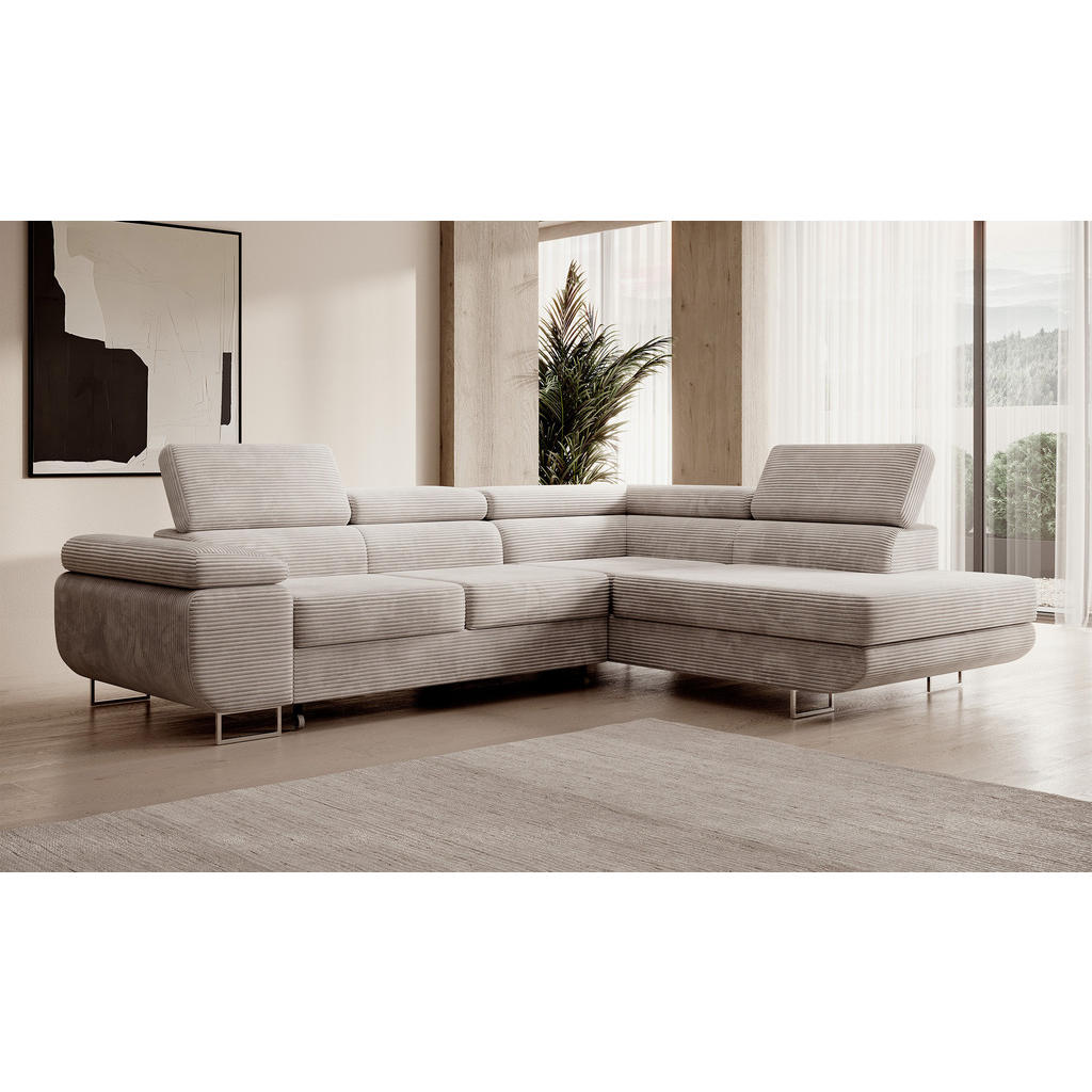 Thumbnail - Selsey Ecksofa, Greige, Textil, L-Form, Ottomane rechts, 275x203 cm, Wohnzimmer, Sofas & Couches, Wohnlandschaften, Ecks...